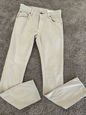Rag & Bone RB 15X Slim Straight button fly Tan cotton pants USA Workwear 29x32